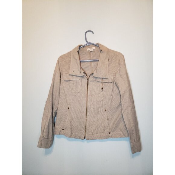 Coldwater Creek Jackets & Blazers - Coldwater Creek Women's Petite 10P Jacket Long Sleeve Full Zip Shaped Pinstripe